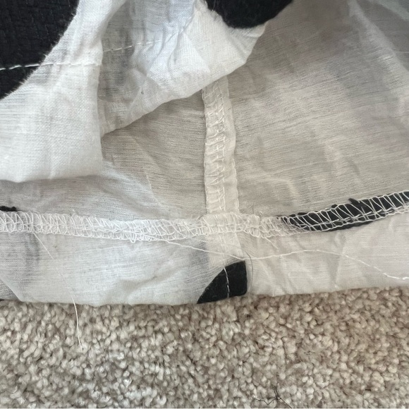 YUSHI Women’s Crinkle Print JACKET Black White Polka Dot ART TO WEAR Sz M - Picture 12 of 15